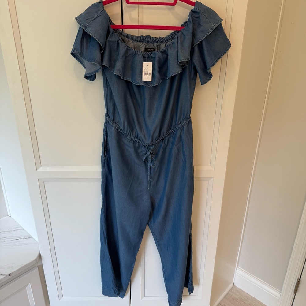 LOFT Blue Denim Jumpsuit